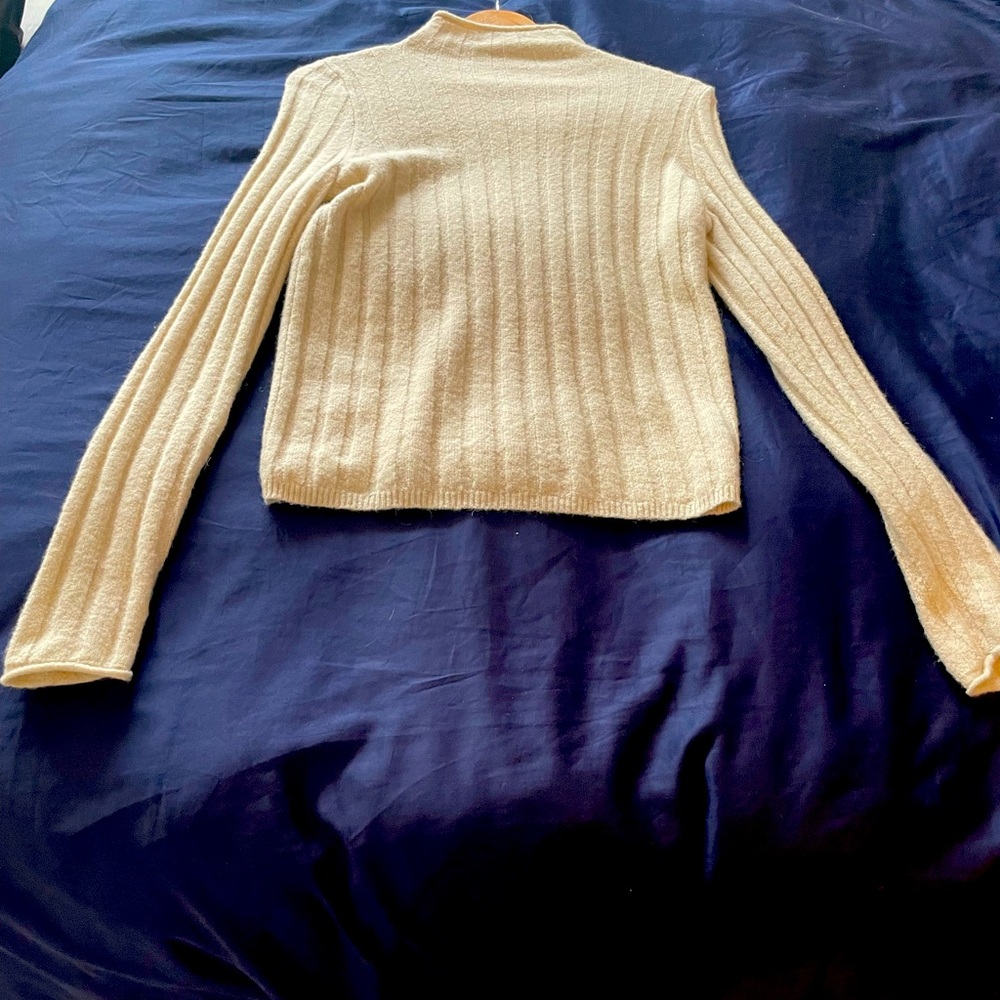 Trendy turtleneck. Sheer fit for a sexy look. Wear a cami underneath.